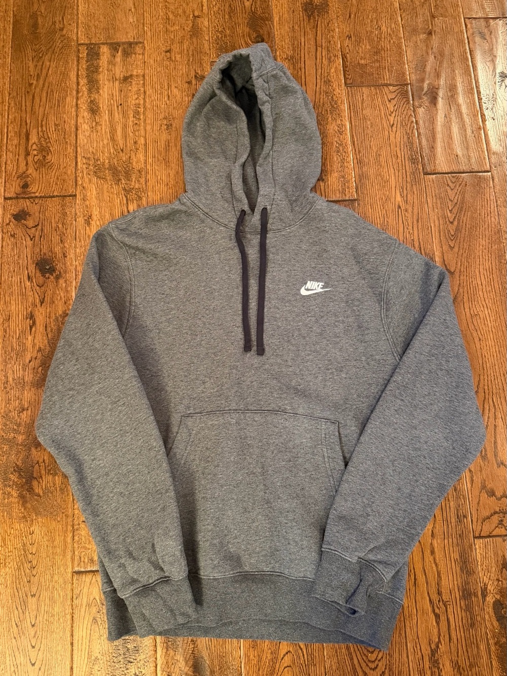 Nike Heather Gray Pullover Hoodie with Small Chest Logo